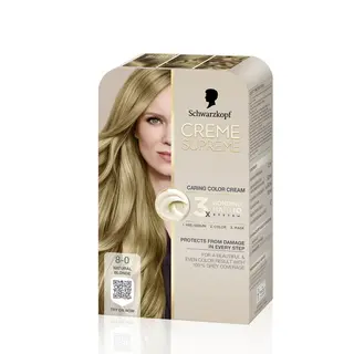 Produktfoto för Schwarzkopf Creme Supreme 8-0 Natural Blonde - 1 pcs