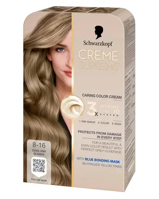 Produktfoto för Schwarzkopf Creme Supreme 8-16 Cool Ash Blonde - 1 pcs