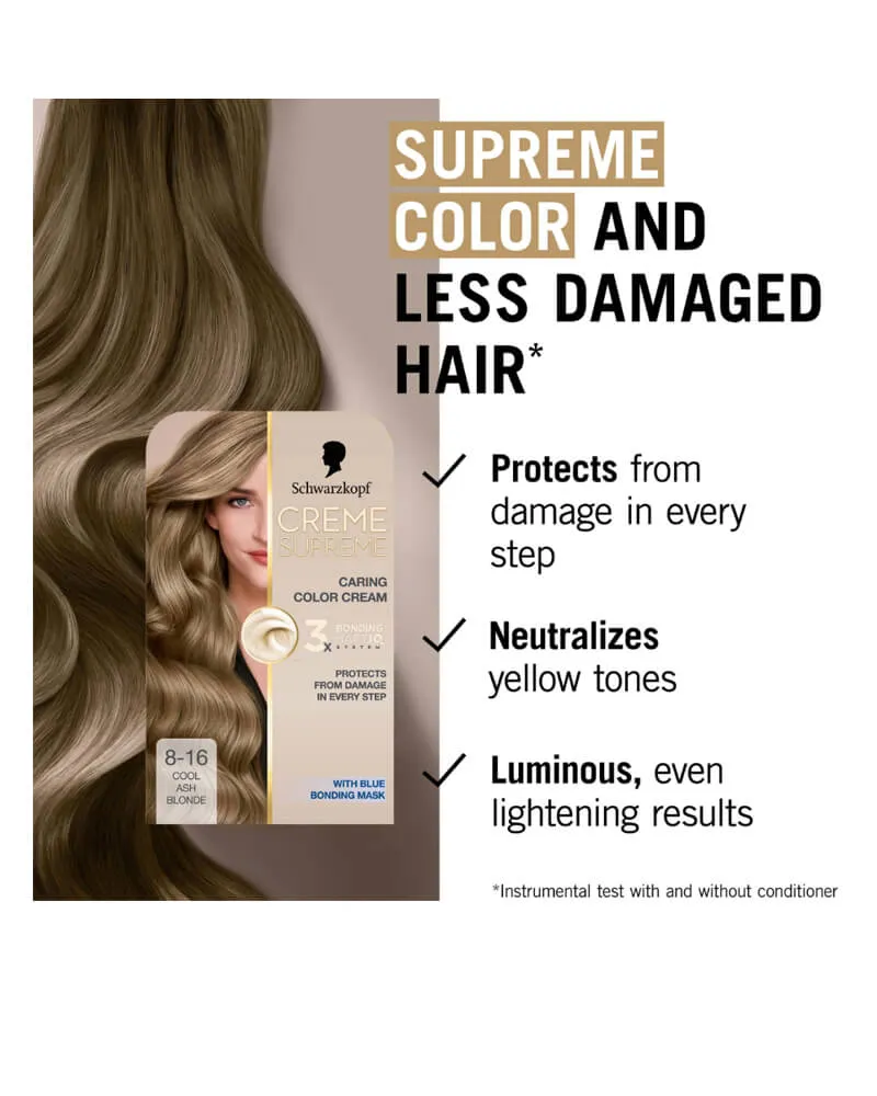 Bild 2 för Schwarzkopf Creme Supreme 8-16 Cool Ash Blonde - 1 pcs