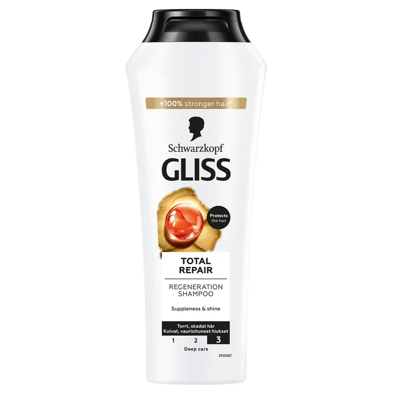 Bild 2 för Schwarzkopf Gliss Regeneration Schampo Total Repair 250 ml