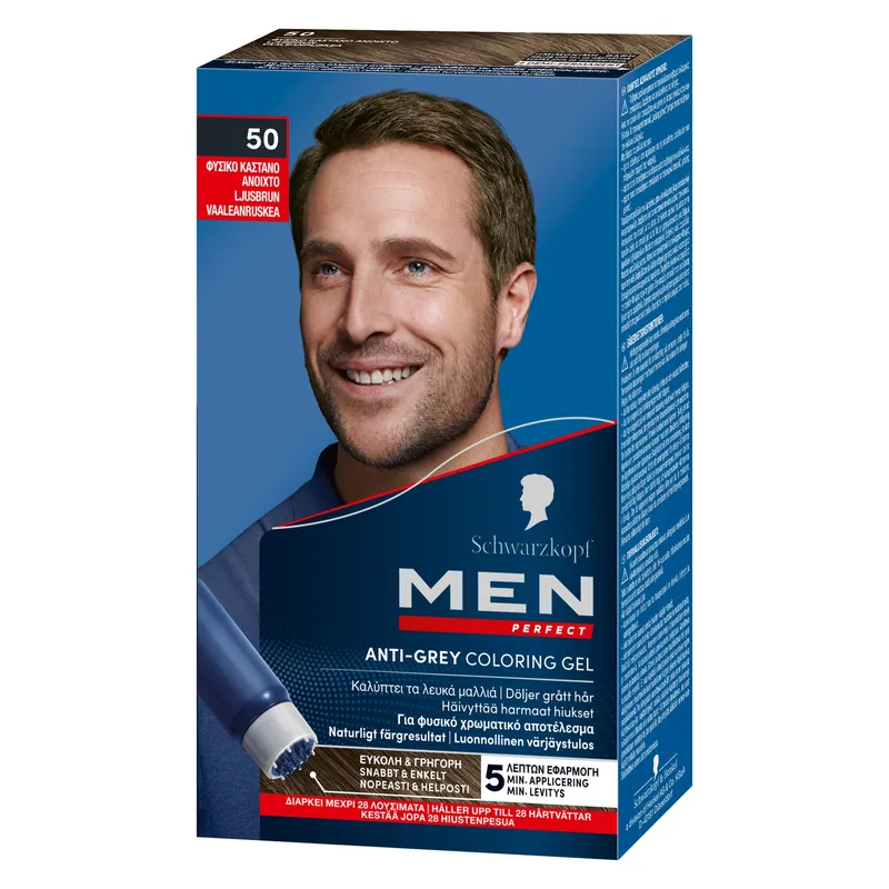 Bild 2 för Schwarzkopf Men Perfect hårfärg 50 Light Brown