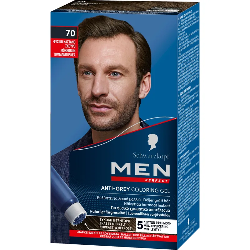 Bild 2 för Schwarzkopf Men Perfect hårfärg 70 Dark Brown