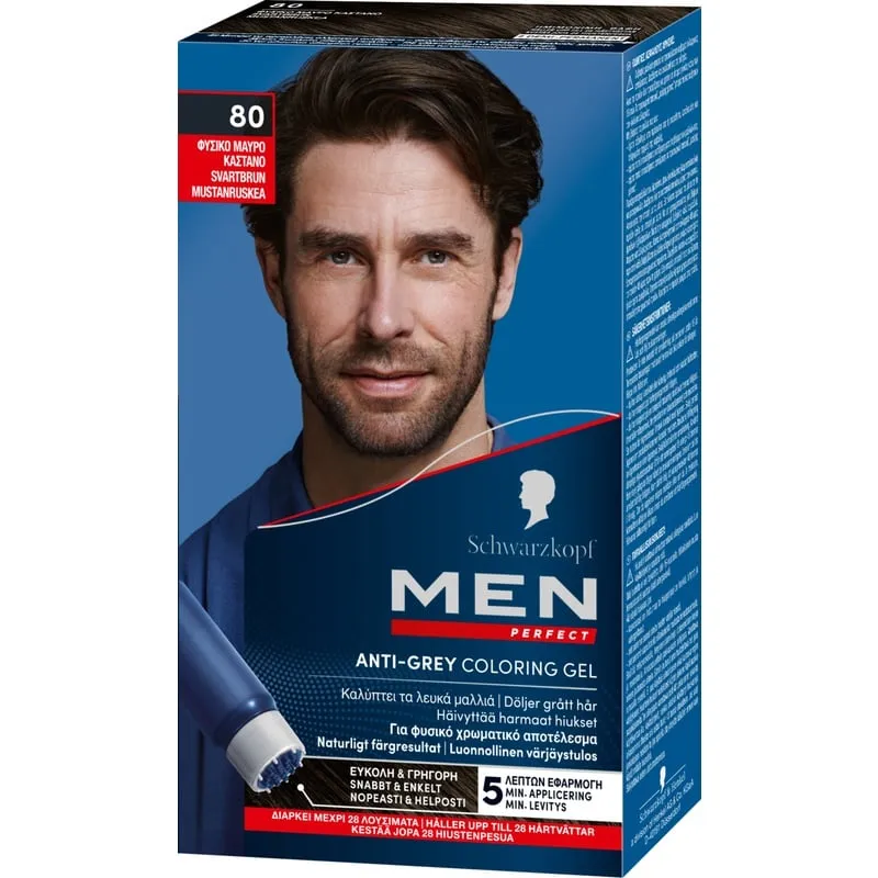 Bild 1 för Schwarzkopf Men Perfect hårfärg 80 BlackBrown