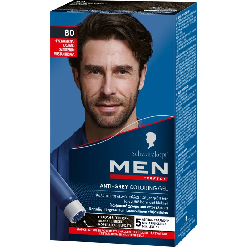 Bild 2 för Schwarzkopf Men Perfect hårfärg 80 BlackBrown