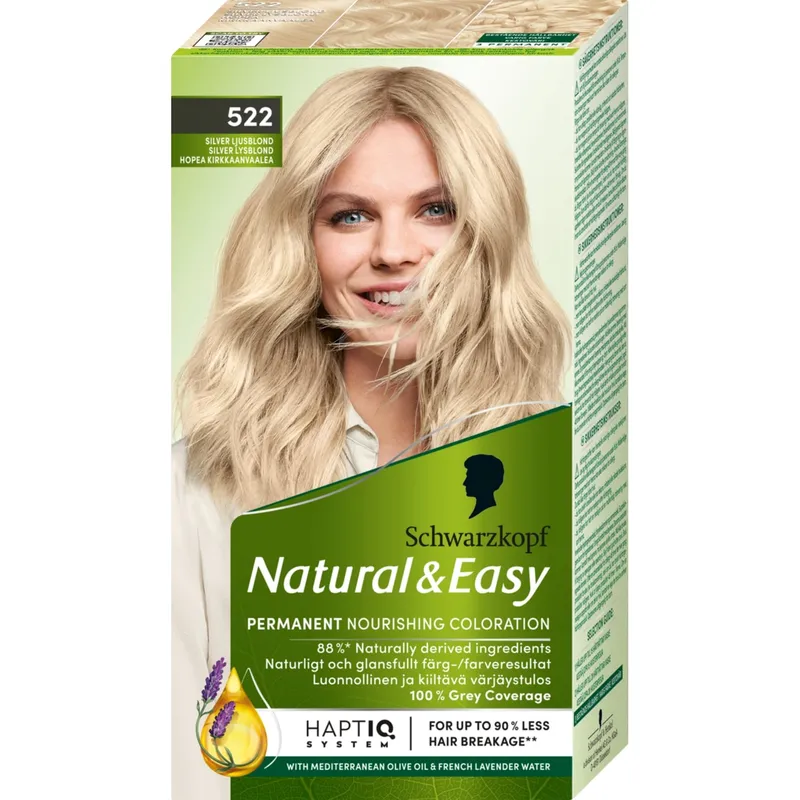 Bild 2 för Schwarzkopf Natural & Easy Hårfärg 522 Silver Ljusblond