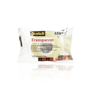 Produktfoto för Scotch® Tejp 550, genomskinlig, 19 mm x 33 m