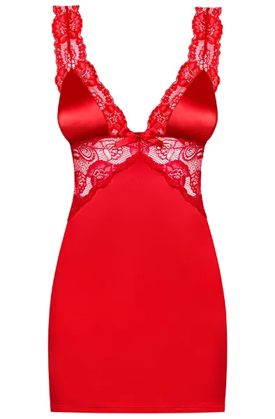 Bild 2 för Secred - Röd Chemise Och Stringtrosa