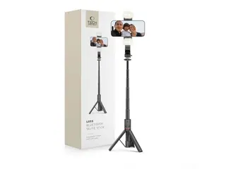 Produktfoto för Selfie stick Tech-Protect TECH-PROTECT L05S BLUETOOTH SELFIE STICK TRIPOD & LED LIGHT BLACK