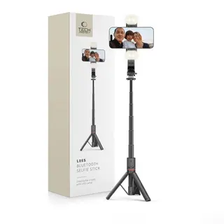 Produktfoto för Selfie stick Tech-Protect TECH-PROTECT L05S BLUETOOTH SELFIE STICK TRIPOD & LED LIGHT BLACK