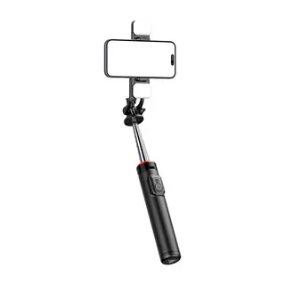 Produktfoto för Selfiestick Teleskopstativ 1.3m Med Dubbel Lampa