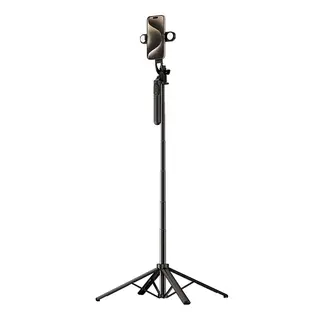 Produktfoto för Selfiestick Teleskopstativ 1.75m Auminiumlegering Med Dubbel Lampa