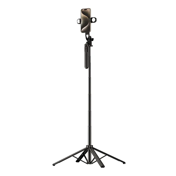 Alternativ bild 0 för Selfiestick Teleskopstativ 1.75m Auminiumlegering Med Dubbel Lampa