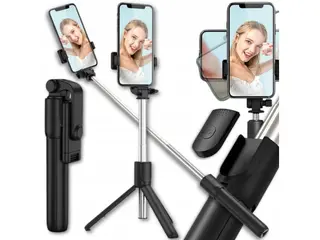 Produktfoto för Selfiestick Teleskopstativ 1m med Telefonhållare - Svart
