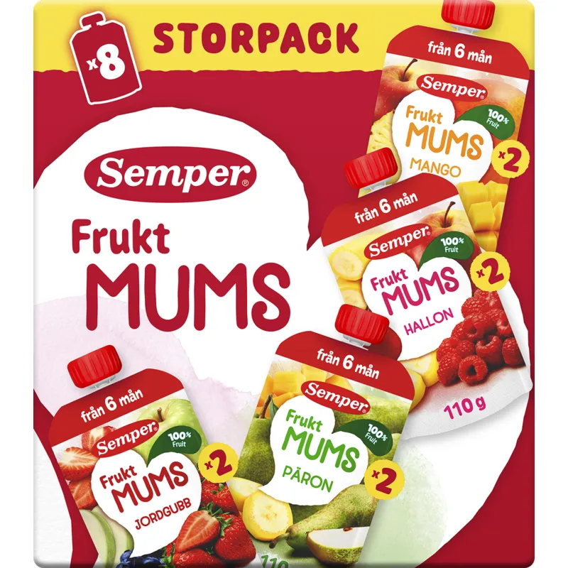 Bild 1 för Semper Fruktmums Mix 6 månader 8 st
