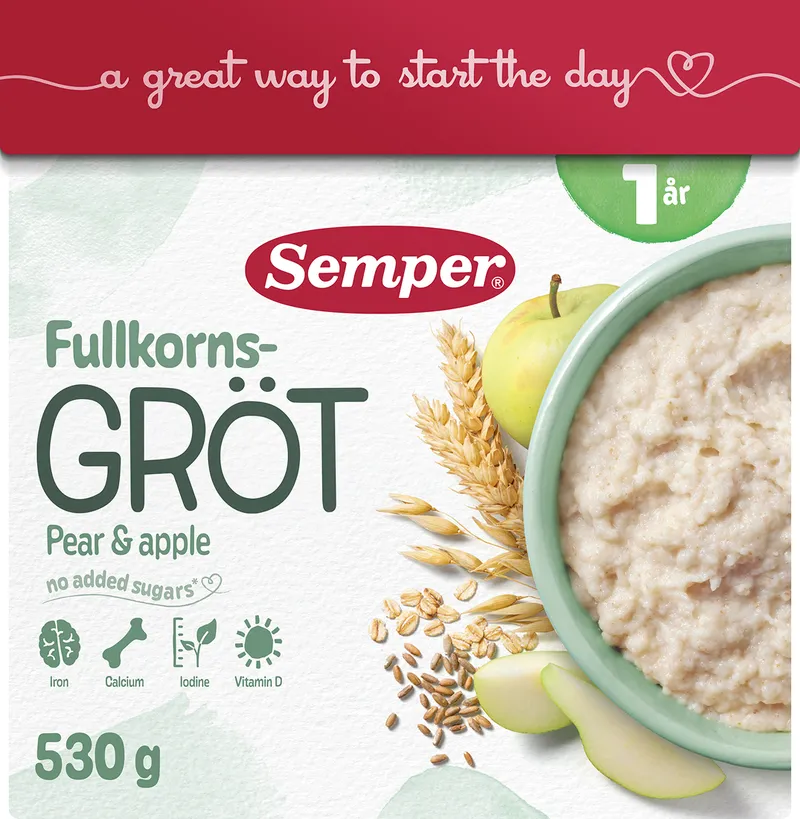 Bild 2 för Semper Fullkornsgröt med frukt 1 år 530g
