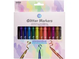 Produktfoto för Sense Fiberpennor Glitter 12/FP