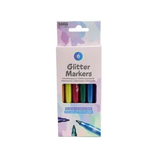 Produktfoto för Sense Fiberpennor Glitter 6/FP
