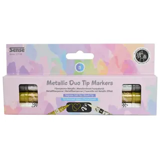 Produktfoto för Sense Metallisk Duo Tip Marker 3 st