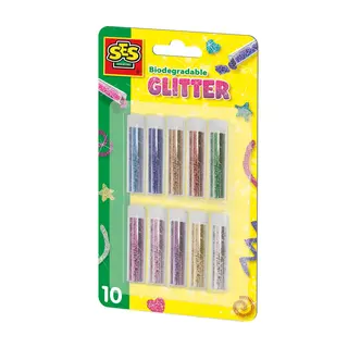 Produktfoto för SES Biodegradable Glitter - 10 Colours of Glitter