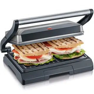 Produktfoto för Severin Klämgrill grå metallic 24x14cm 800W