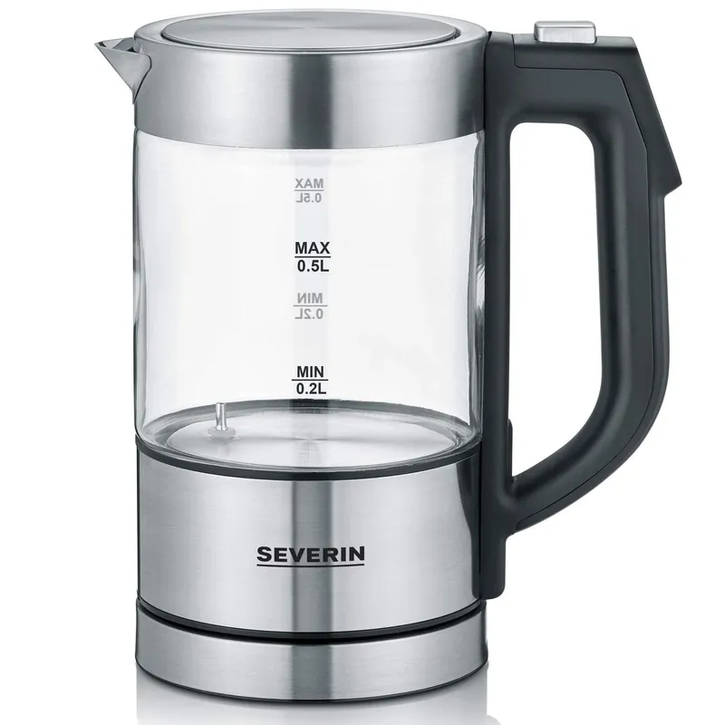 Bild 1 för SEVERIN WK 3458 - Vattenkokare - 0.5 liter - 1100 W - borstat rostfritt stål/glas