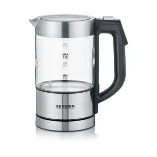 Produktfoto för SEVERIN WK 3458 - Vattenkokare - 0.5 liter - 1100 W - borstat rostfritt stål/glas