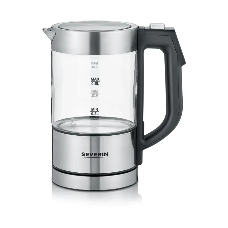 Alternativ bild 0 för SEVERIN WK 3458 - Vattenkokare - 0.5 liter - 1100 W - borstat rostfritt stål/glas