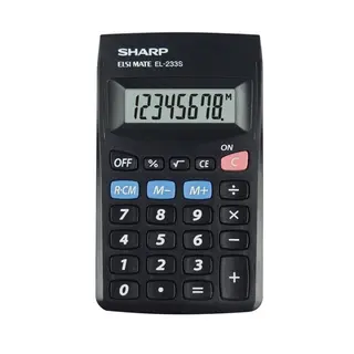 Produktfoto för Sharp EL-233S, Ficka, Grundläggande, 8 siffror, 1 linjer, Batteri, Svart