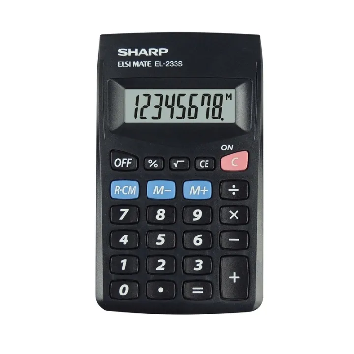 Alternativ bild 0 för Sharp EL-233S, Ficka, Grundläggande, 8 siffror, 1 linjer, Batteri, Svart
