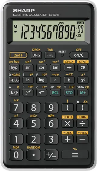 Produktfoto för Sharp EL-501T, Ficka, Vetenskapsfunktion, 12 siffror, 1 linjer, Batteri, Svart, Vit