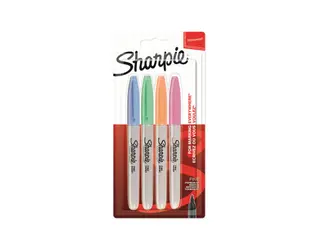 Produktfoto för Sharpie permanenta märkpennor | Fin spets | Pastellfärger | 4 stycken