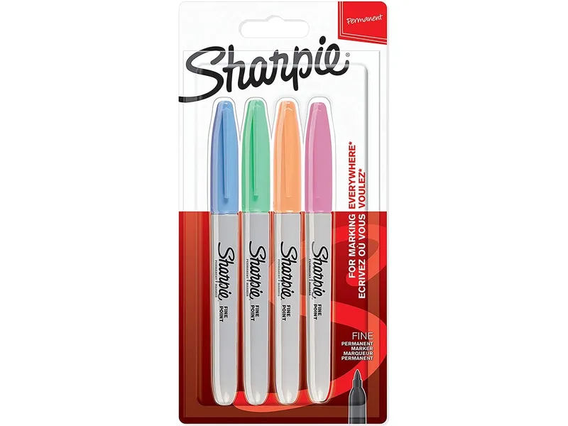 Alternativ bild 0 för Sharpie permanenta märkpennor | Fin spets | Pastellfärger | 4 stycken