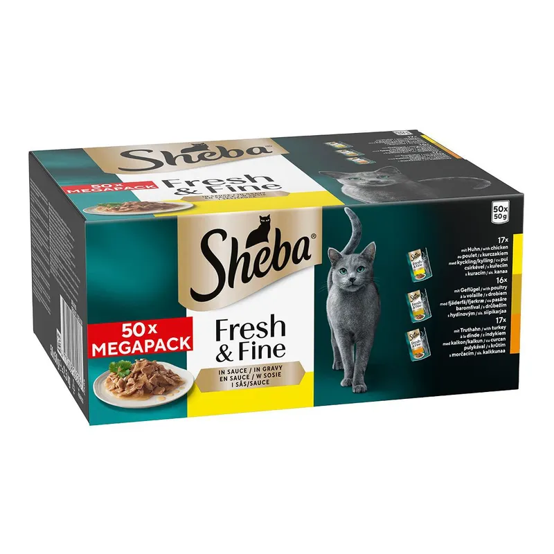 Bild 1 för Sheba SHEBA Fresh&amp Fine Poultry Flavours 50x 50g Sachet - våtfoder för katter