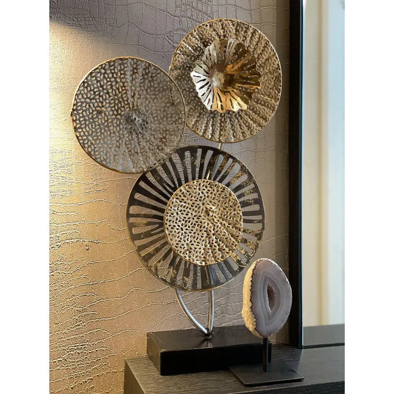 Bild 5 för Shumee Dekorativ metallskulptur guld och silver URANIUM