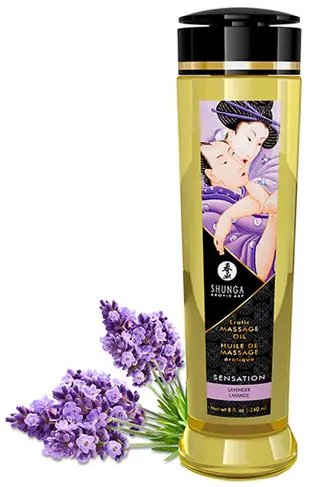 Produktfoto för Shunga: Erotic Massage Oil, Sensation Lavender, 240 ml