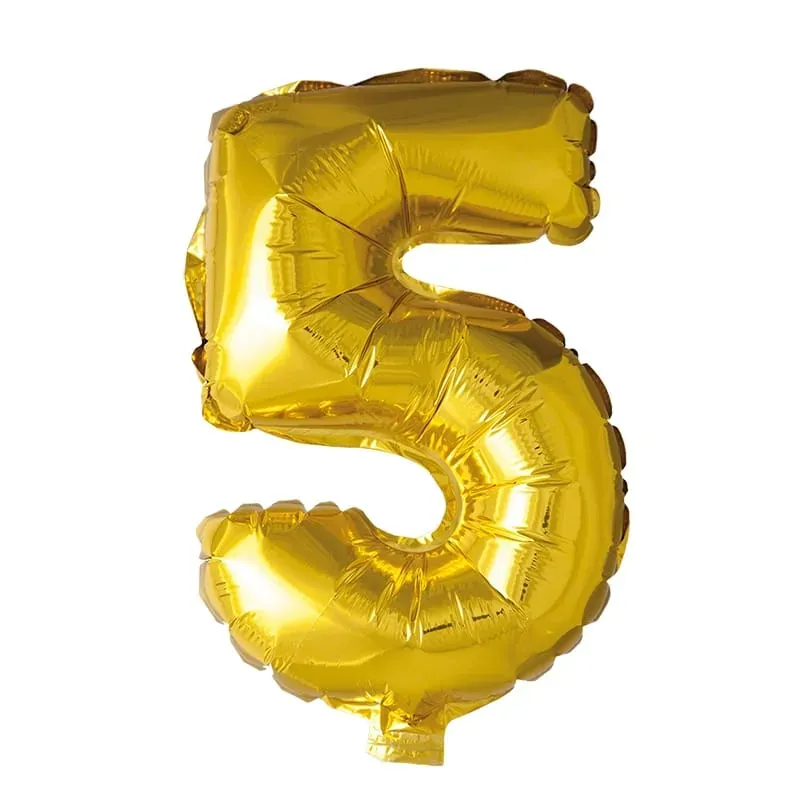 Alternativ bild 0 för Sifferballong i guldfolie 86 cm, #5