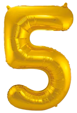 Produktfoto för Sifferballong i guldfolie 86 cm, #5