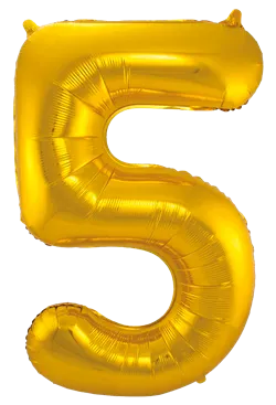 Alternativ bild 0 för Sifferballong i guldfolie 86 cm, #5