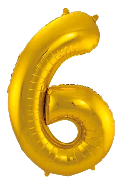 Produktfoto för Sifferballong i guldfolie 86 cm, #6