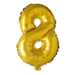 Produktfoto för Sifferballong i guldfolie 86 cm, #8