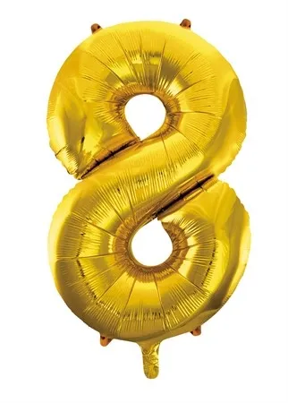 Alternativ bild 0 för Sifferballong i guldfolie 86 cm, #8