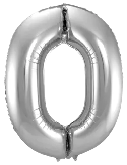 Produktfoto för Sifferballong i silverfolie 86 cm, #0