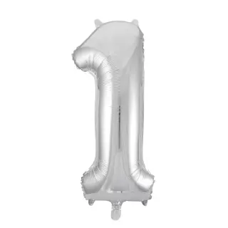 Produktfoto för Sifferballong i silverfolie 86 cm, #1