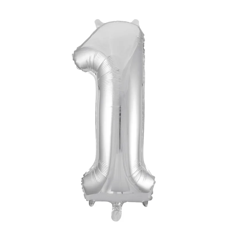 Alternativ bild 0 för Sifferballong i silverfolie 86 cm, #1