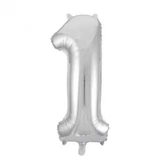 Produktfoto för Sifferballong i silverfolie 86 cm, #1