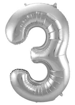 Produktfoto för Sifferballong i silverfolie 86 cm, #3