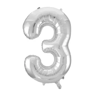 Produktfoto för Sifferballong i silverfolie 86 cm, #3