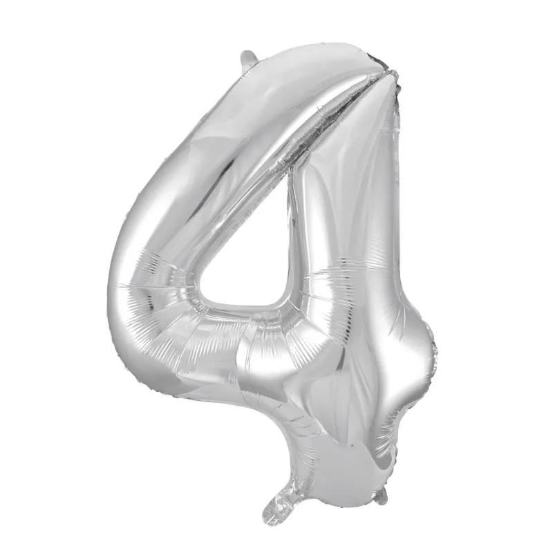 Alternativ bild 0 för Sifferballong i silverfolie 86 cm, #4