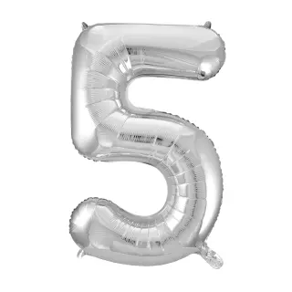 Produktfoto för Sifferballong i silverfolie 86 cm, #5