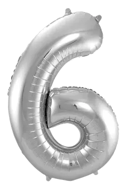 Produktfoto för Sifferballong i silverfolie 86 cm, #6